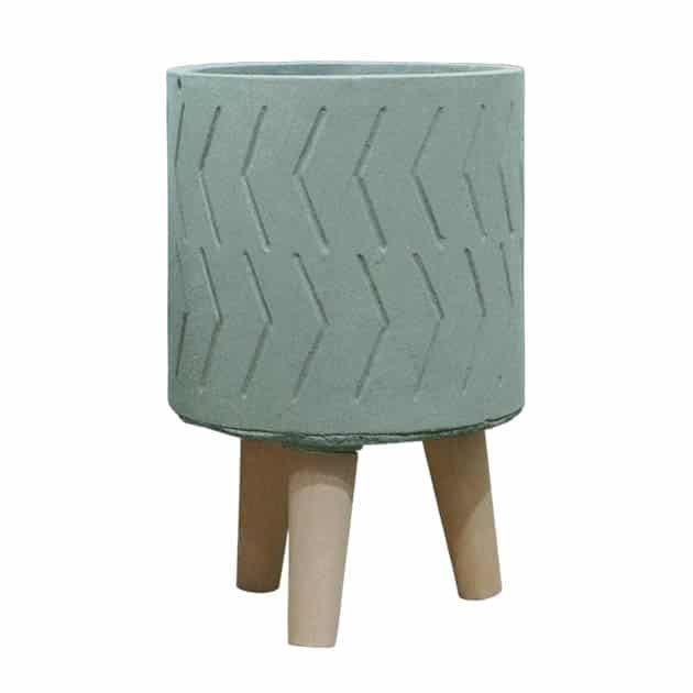 ΚΑΣΠΩ ΦΥΣΤΙΚΙ ΤΣΙΜΕΝΤΕΝΙΟ ΣΤΡΟΓΓΥΛΟ ME ΞΥΛΙΝΑ ΠΟΔΙΑ Φ19.5x18.5/28.5cm MARHOME 06-00-21205-2