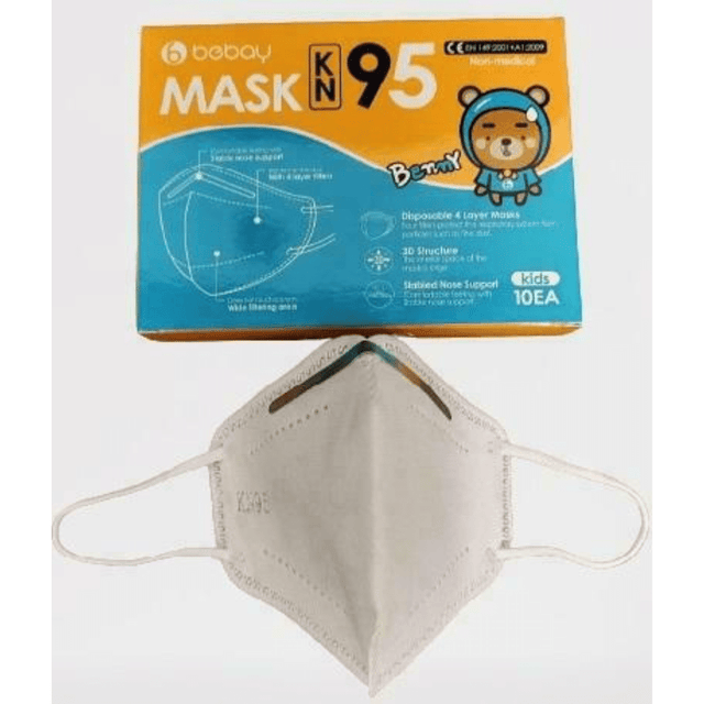 Μάσκα Προστασίας ΚΝ95 Παιδική Λευκή Μάσκα 10τμχ Bebay