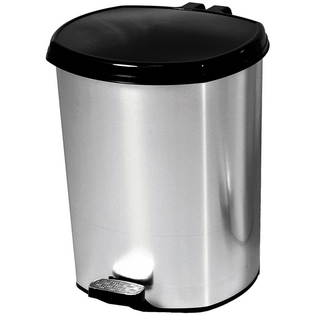 Κάδος Απορριμμάτων Πεντάλ 6Lit Πλαστικό Μεταλλιζέ Ε-1941 Sidirela
