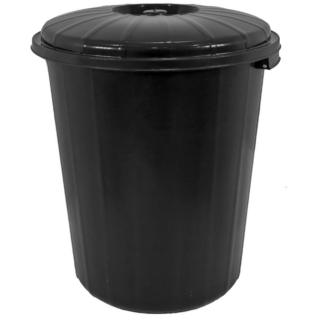 Κάδος Απορριμμάτων Πλαστικός με Καπάκι Μαύρος 70lt TnS 32-800-1279