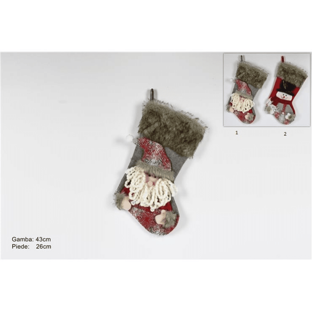 Κάλτσα Χριστουγεννιάτικη Υφασμάτινη 43x26cm Welkhome