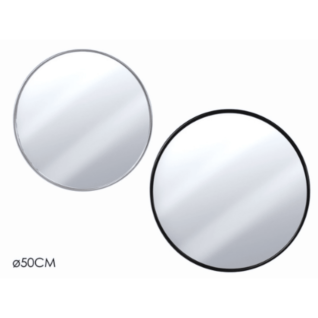 Καθρέφτης Τοίχου Στρόγγυλος Πλαστικός 50cm General Trade - Ασημί