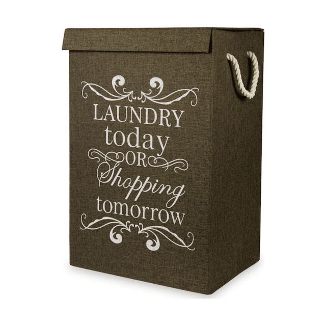 Καλάθι Απλύτων Υφασμάτινο Πτυσσόμενο με Καπάκι 40x30x60cm Sidirela E-3047