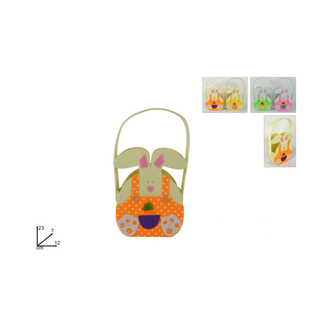 Καλάθι Τσόχινο με Χερούλι Πασχαλινό Διακοσμητικό 4 Χρώματα 23x7x12cm Welkhome