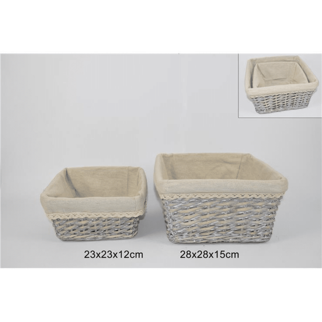Καλάθια Σετ 2τμχ. Bamboo Πολλαπλών Χρήσεων Welkhome