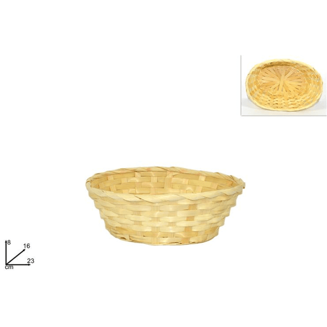 Καλαθάκι Ψάθινο Οβάλ Φυσικό Χρώμα h8x16x23cm Welkhome