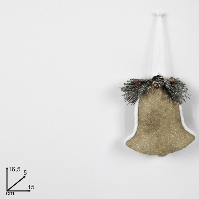 Καμπάνα Κρεμαστή Υφασμάτινη 15cm Χρώμα Χρυσό Welkhome