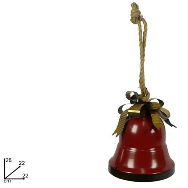 Καμπάνα Χριστουγεννιάτικη Κρεμαστή Μεταλλική 22x28cm Χρώμα Κόκκινο Welkhome