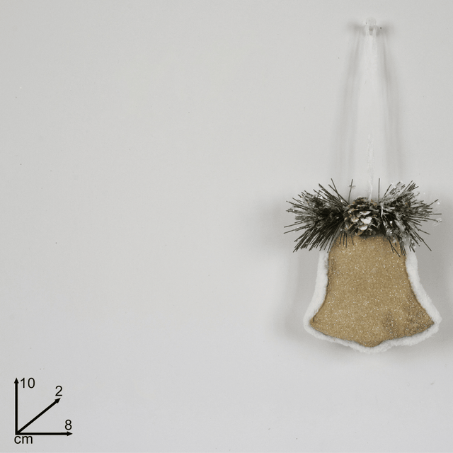 Καμπάνα Χριστουγεννιάτικη Υφασμάτινη Χρυσή 8cm Welkhome