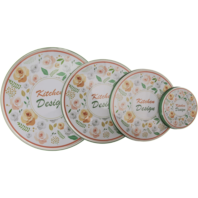 Καπάκια Ντεκόρ Ελληνικής Κουζίνας Με Σχέδιο Λουλούδια Viosarp