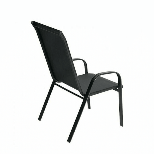 Πολυθρόνα Εξωτερικού Χώρου Μεταλλική Χρώμα Μαύρο 53x75x88cm