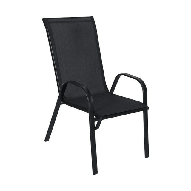 Πολυθρόνα Εξωτερικού Χώρου Μεταλλική Χρώμα Μαύρο 53x75x88cm