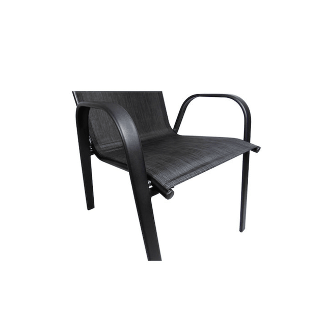 Πολυθρόνα Εξωτερικού Χώρου Μεταλλική Χρώμα Μαύρο 53x75x88cm