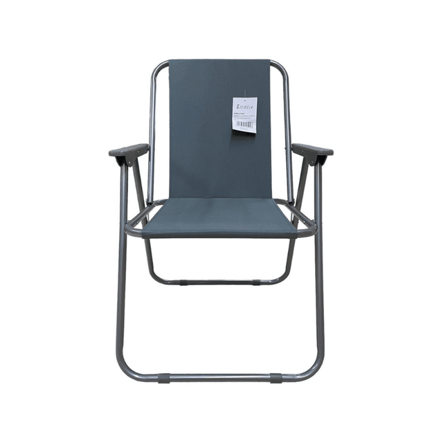 Καρέκλα Μεταλλική Πτυσσόμενη Γκρι με Ύφασμα Αδιάβροχο Sidirela E-2504