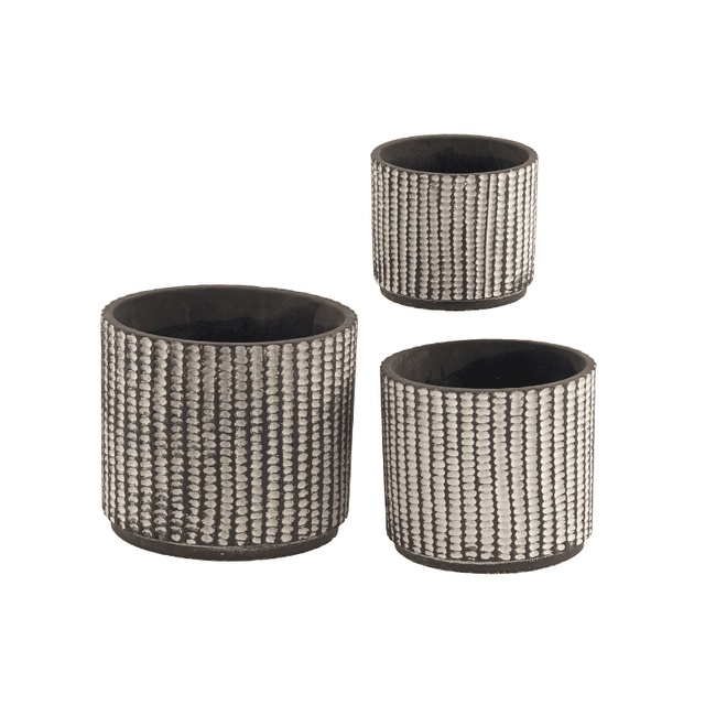 Κασπώ Κεραμικό Σετ 3τμχ. Χρώμα Γκρι TnS 05-950-3050