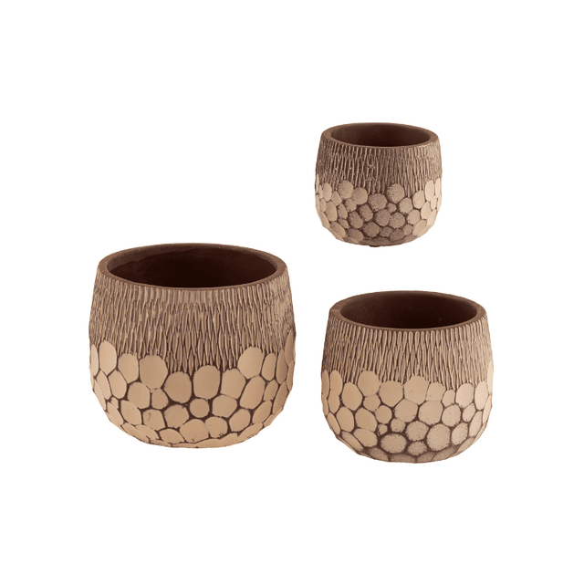 Κασπώ Κεραμικό Σετ 3τμχ. Χρώμα Καφέ TnS 05-950-3054