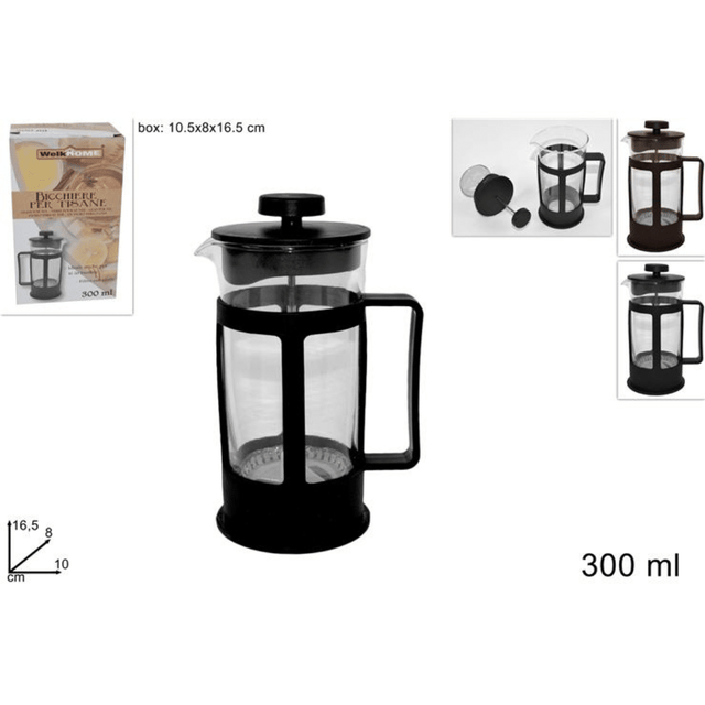 Καφετιέρα Γαλλικού Χειρός 300ml Μαύρη Welkhome