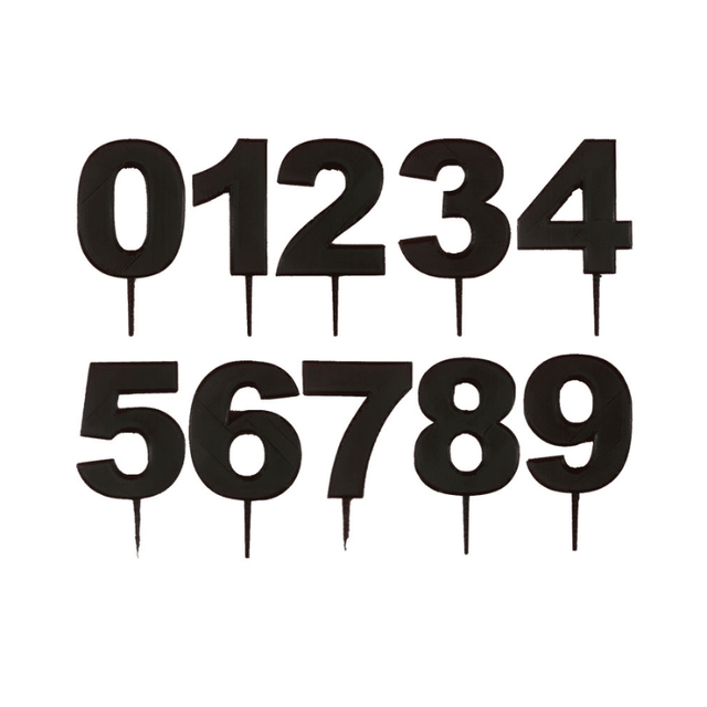 Κεράκια Γενεθλίων Αριθμός 1τμχ. 7x4,5cm Σε Μαύρο Χρώμα Blister TnS 07-950-0119