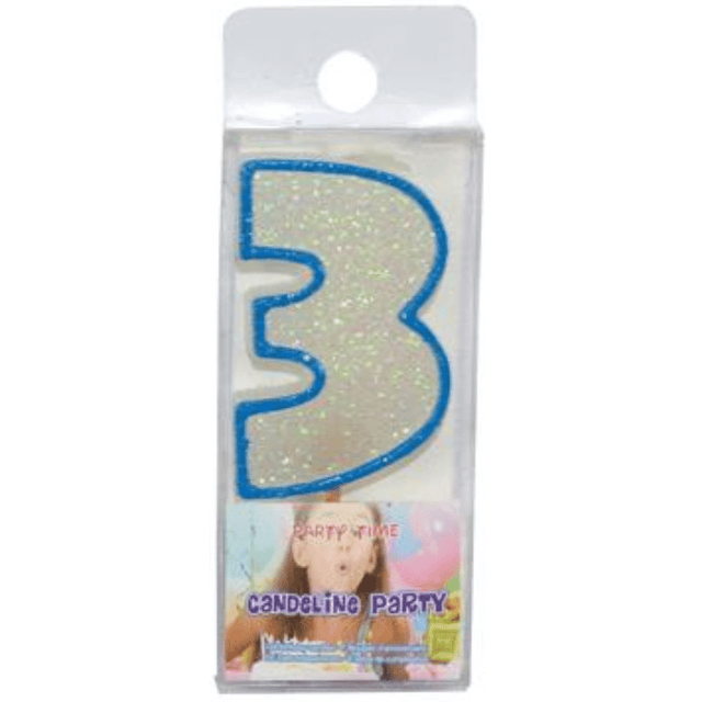 Κεράκια Γενεθλίων Αριθμός No3 σε Blister 6cm Art.043660 Welkhome