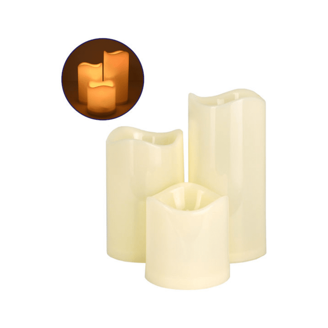 Κερί Διακοσμητικό LED Μπαταρίας Θερμό Φως 7,5x11,5cm TnS 05-950-2939