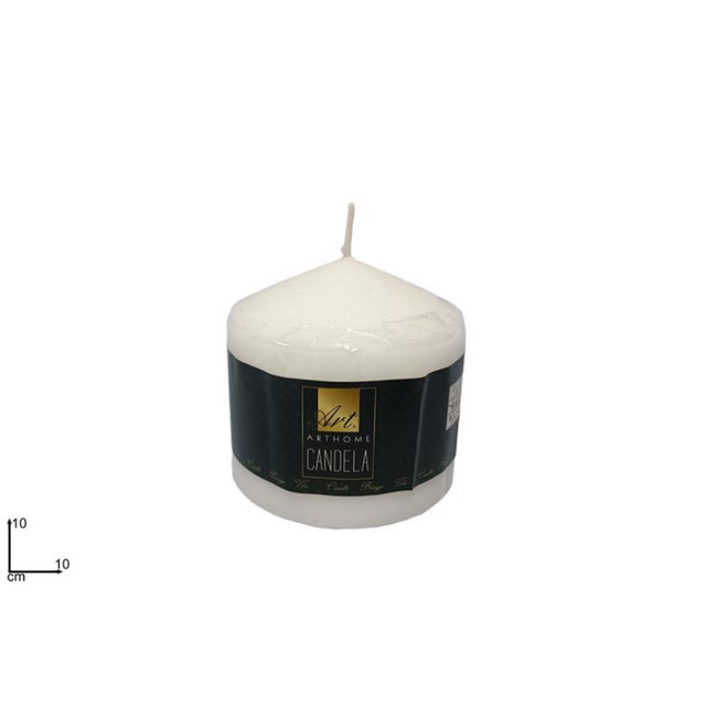 Κερί Κορμός Λευκό h10x10cm