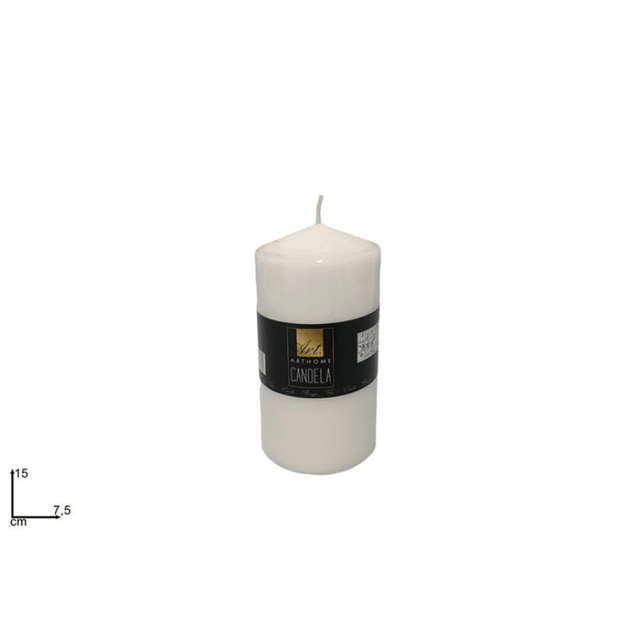 Κερί Κορμός Λευκό h15x7.5cm