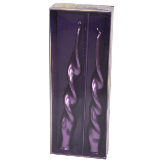 Κεριά Σετ 2τμχ Μωβ Διακοσμητικά 21cm ART.GI003846 Welkhome