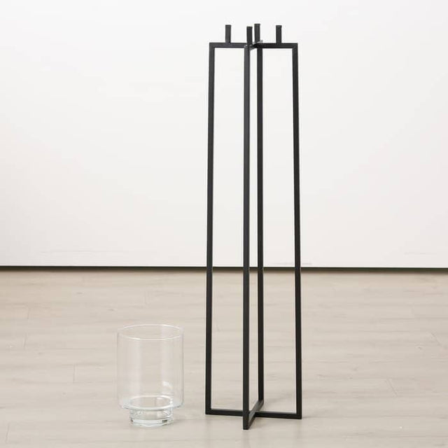 Κηροπήγιο Ανθοστήλη Σιδερένια με Γυάλινο Βάζο H125cm Boltze