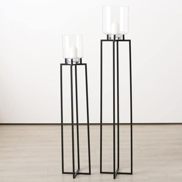 Κηροπήγιο Ανθοστήλη Σιδερένια με Γυάλινο Βάζο H125cm Boltze