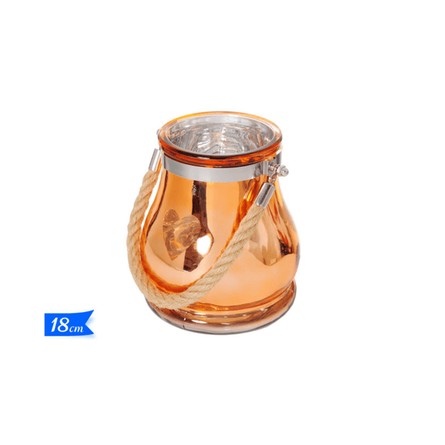 Κηροπήγιο Γυάλινο 18 x Φ11,5cm Golden Hill