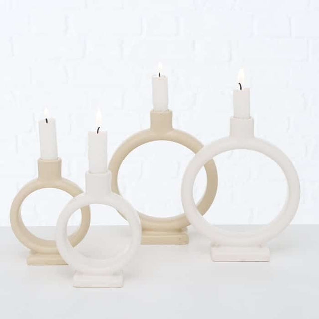 Κηροπήγιο Σετ 2Τεμ Κεραμικό 11-16cm σε 2 Χρώματα Boltze