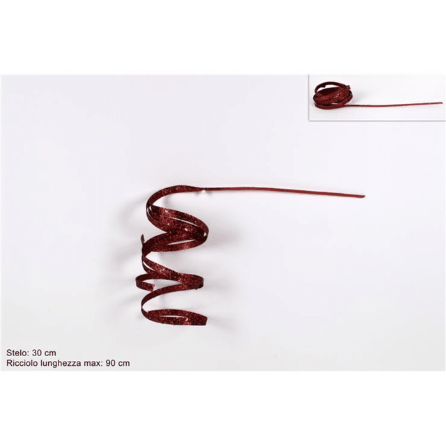 Χριστουγεννιάτικο Διακοσμητικό Κλαδί Μπορντό με Γκλίτερ 90cm Welkhome