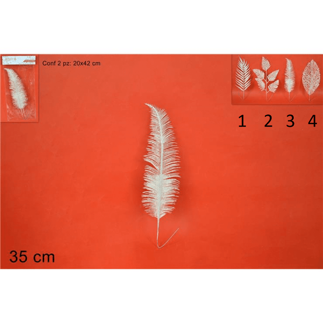 Χριστουγεννιάτικο Διακοσμητικό Κλάδι Λευκό με Γκλίτερ Σετ 2Τεμ. 35cm Welkhome