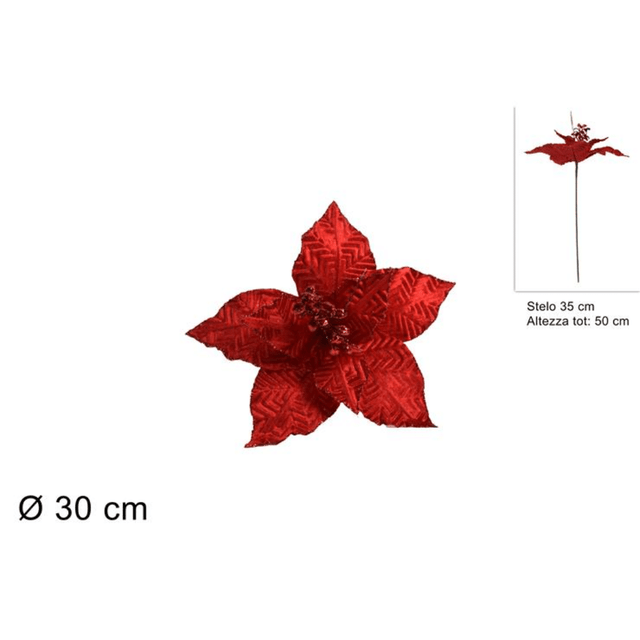 Χριστουγεννιάτικο Λουλούδι Δέντρου Κόκκινο 50cm Welkhome