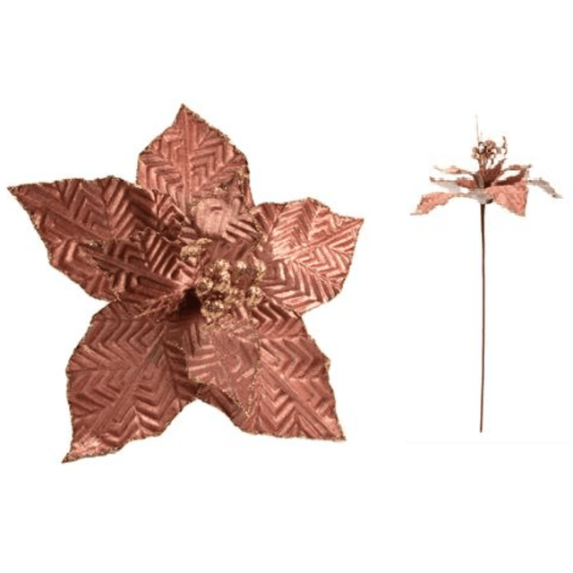 Χριστουγεννιάτικο Λουλούδι Δέντρου Ρόζ 35cm Welkhome