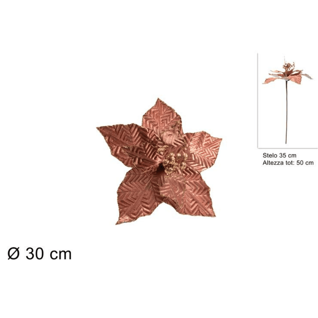 Χριστουγεννιάτικο Λουλούδι Δέντρου Ρόζ 35cm Welkhome