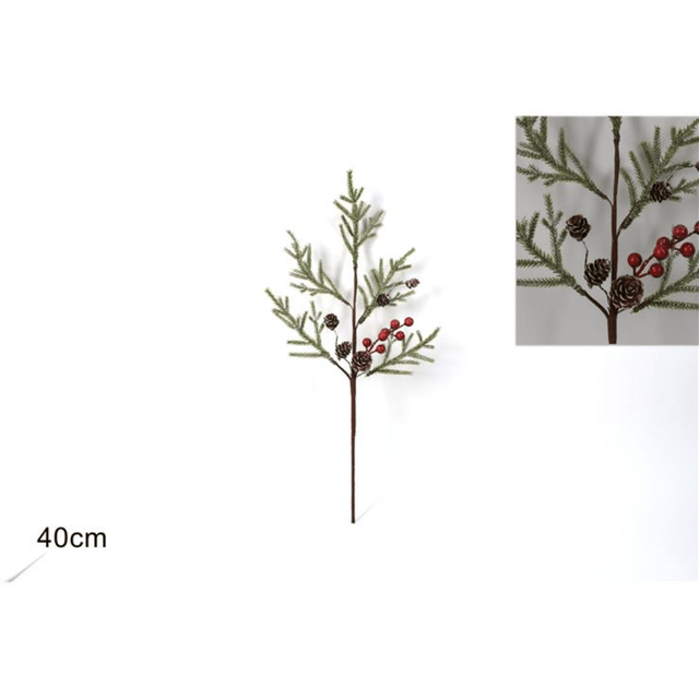 Χριστουγεννιάτικο Διακοσμητικό Κλάδι Γκι 40cm Welkhome