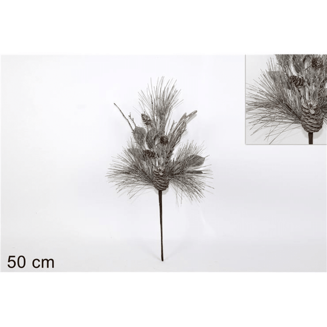 Χριστουγεννιάτικο Διακοσμητικό Κλάδι Γκι και Κουκουνάρια 50cm Welkhome