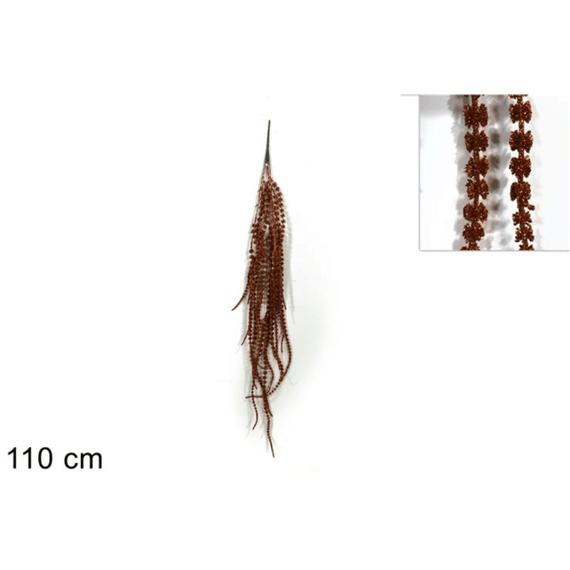 Χριστουγεννιάτικο Διακοσμητικό Κλαδί Καφέ Γκλίτερ 110cm Welkhome