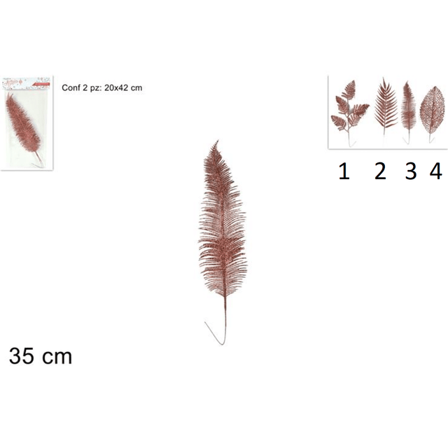 Χριστουγεννιάτικο Διακοσμητικό Κλάδι Ρόζ Γκλίτερ Σετ 2Τεμ. 35cm Welkhome