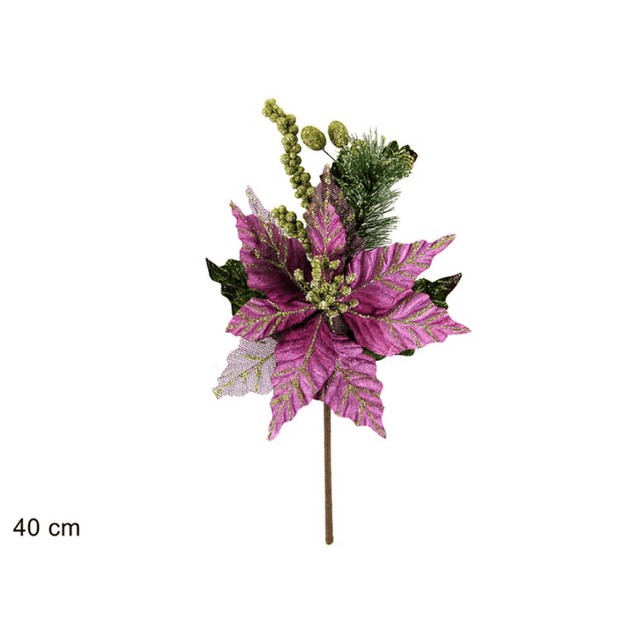 Χριστουγεννιάτικο Διακοσμητικό Κλαδί με Γκλίτερ 40cm Welkhome