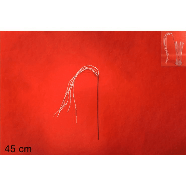 Χριστουγεννιάτικο Διακοσμητικό Κλαδί Λευκό με Γκλίτερ 45cm Welkhome