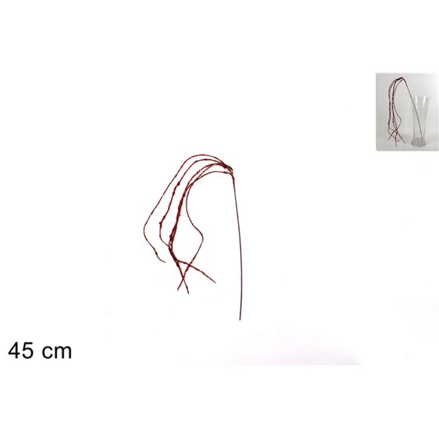 Χριστουγεννιάτικο Διακοσμητικό Κλαδί Κόκκινο με Γκλίτερ 45cm Welkhome