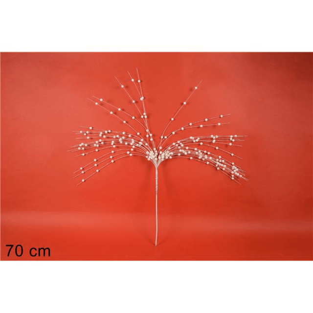 Χριστουγεννιάτικο Διακοσμητικό Κλαδί με Λευκές Μπαλίτσες 70cm Welkhome