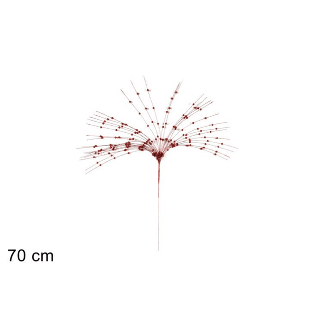 Χριστουγεννιάτικο Διακοσμητικό Κλαδί Κόκκινες Μπαλίτσες 70cm Welkhome