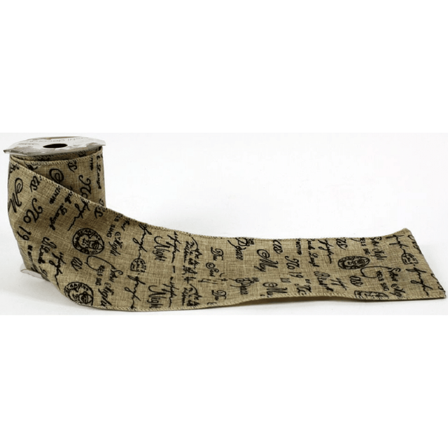 Κορδέλα Διακοσμητική Υφασμάτινη Μπέζ με Γράμματα 10x270cm Welkhome