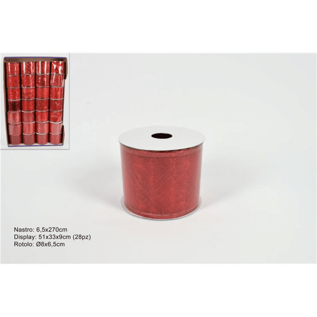 Κορδέλα Διακοσμητική Χριστουγεννιάτικη Yφασμάτινη Κόκκινη 270x6.3cm Welkhome