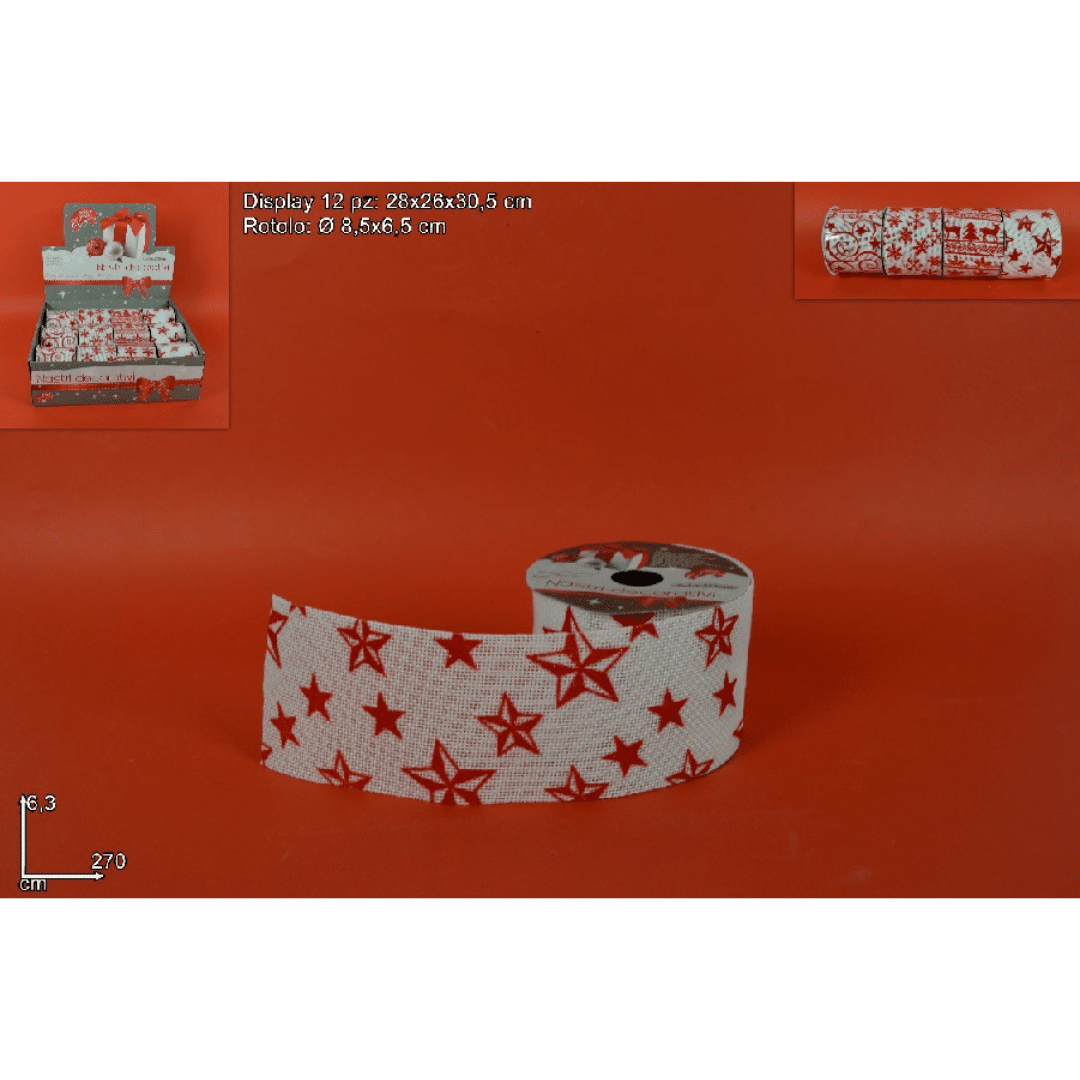 Κορδέλα Χριστουγεννιάτικη Κόκκινη 6,3Χ270cm Art.LCH17-021 Welkhome