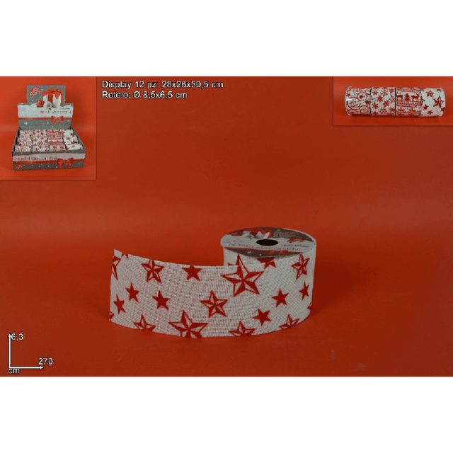 Κορδέλα Χριστουγεννιάτικη Κόκκινη 6,3Χ270cm Art.LCH17-021 Welkhome