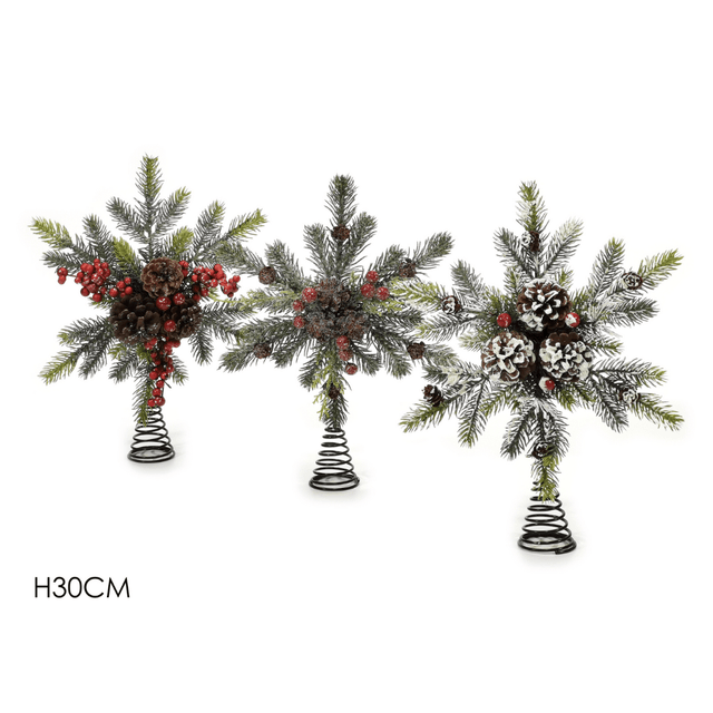 Κορυφή Δέντρου Κλαδιά με Κουκουνάρια και Γκι 30cm